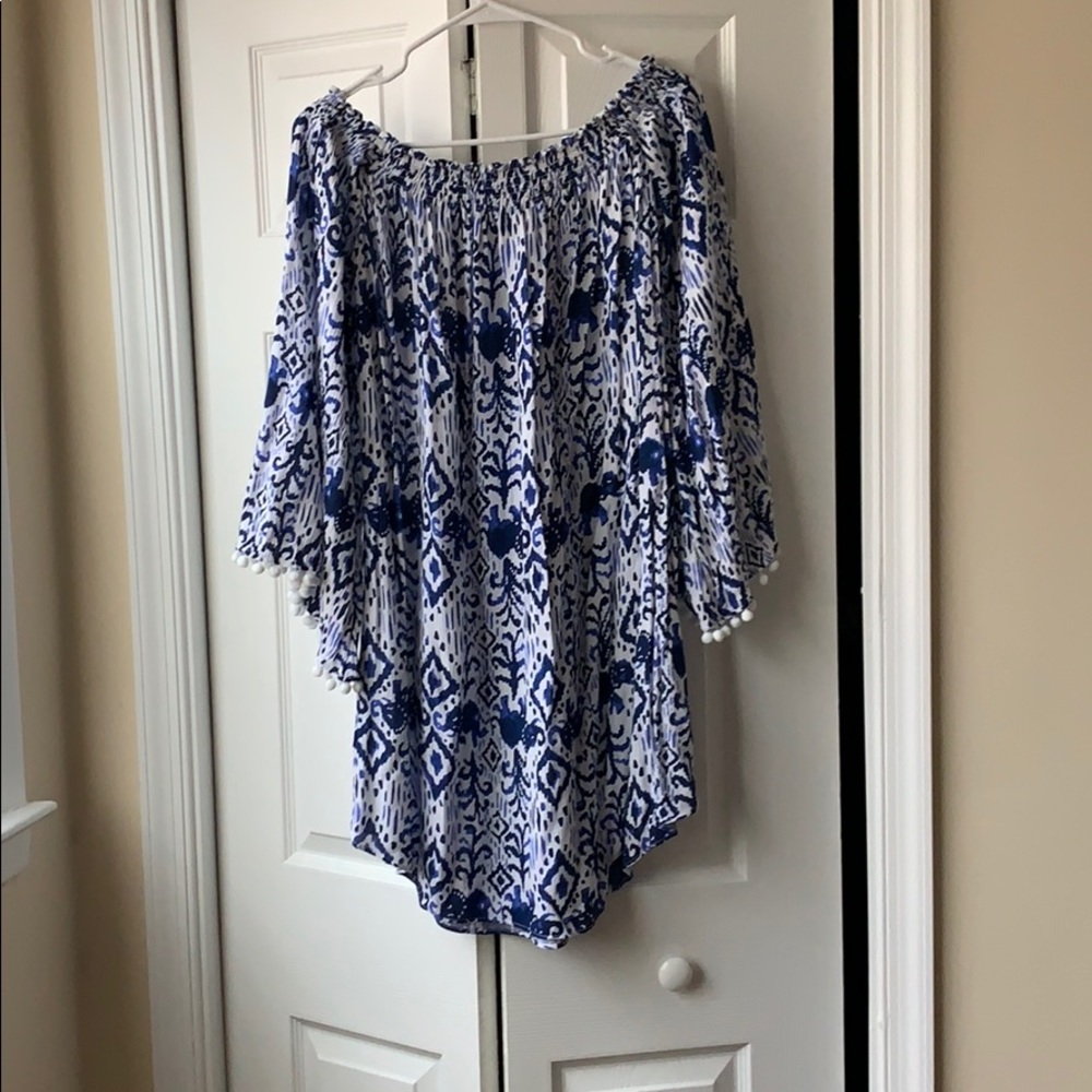 Lilly Pulitzer Blue and White Mini Dress - Picture 2 of 3